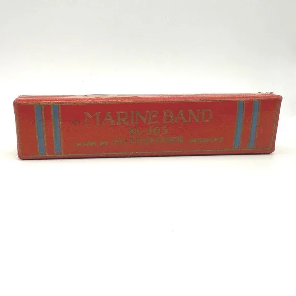 Vintage Hohner Marine Band No. 365 Harmonica‎ Germany w/ Original Box